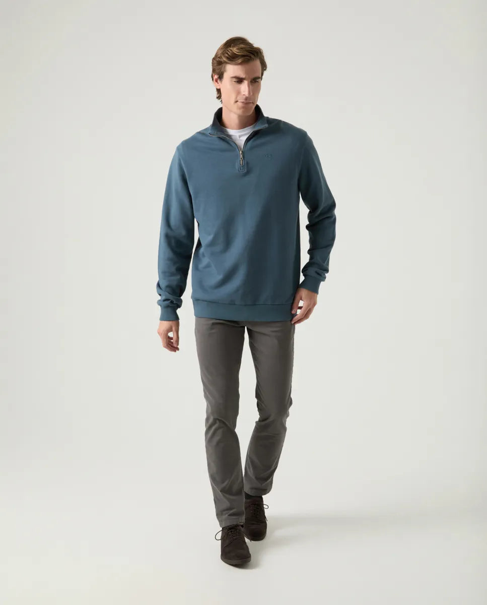 Sudadera Zip Azul Grisáceo | SCOTTA