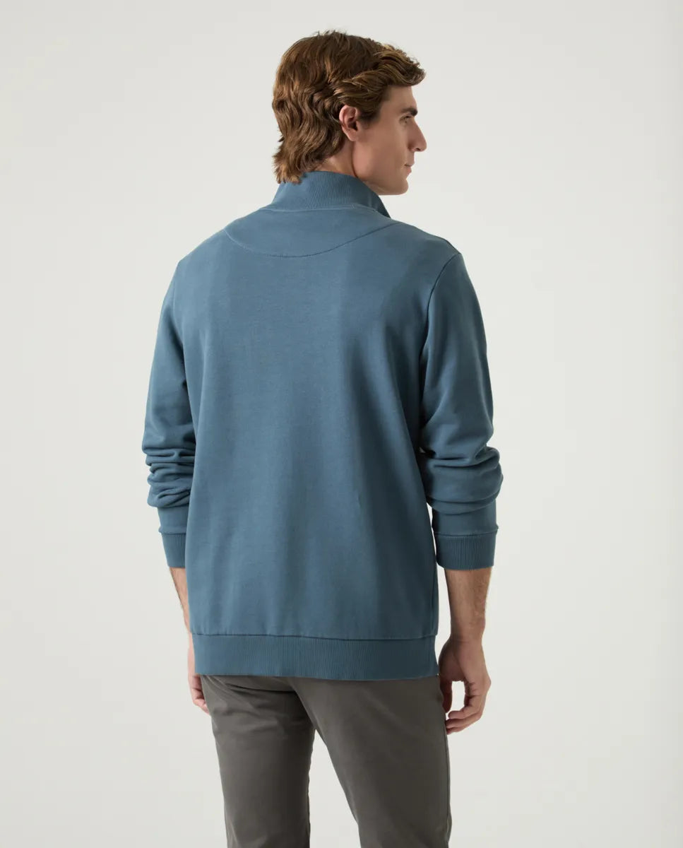 Sudadera Zip Azul Grisáceo | SCOTTA