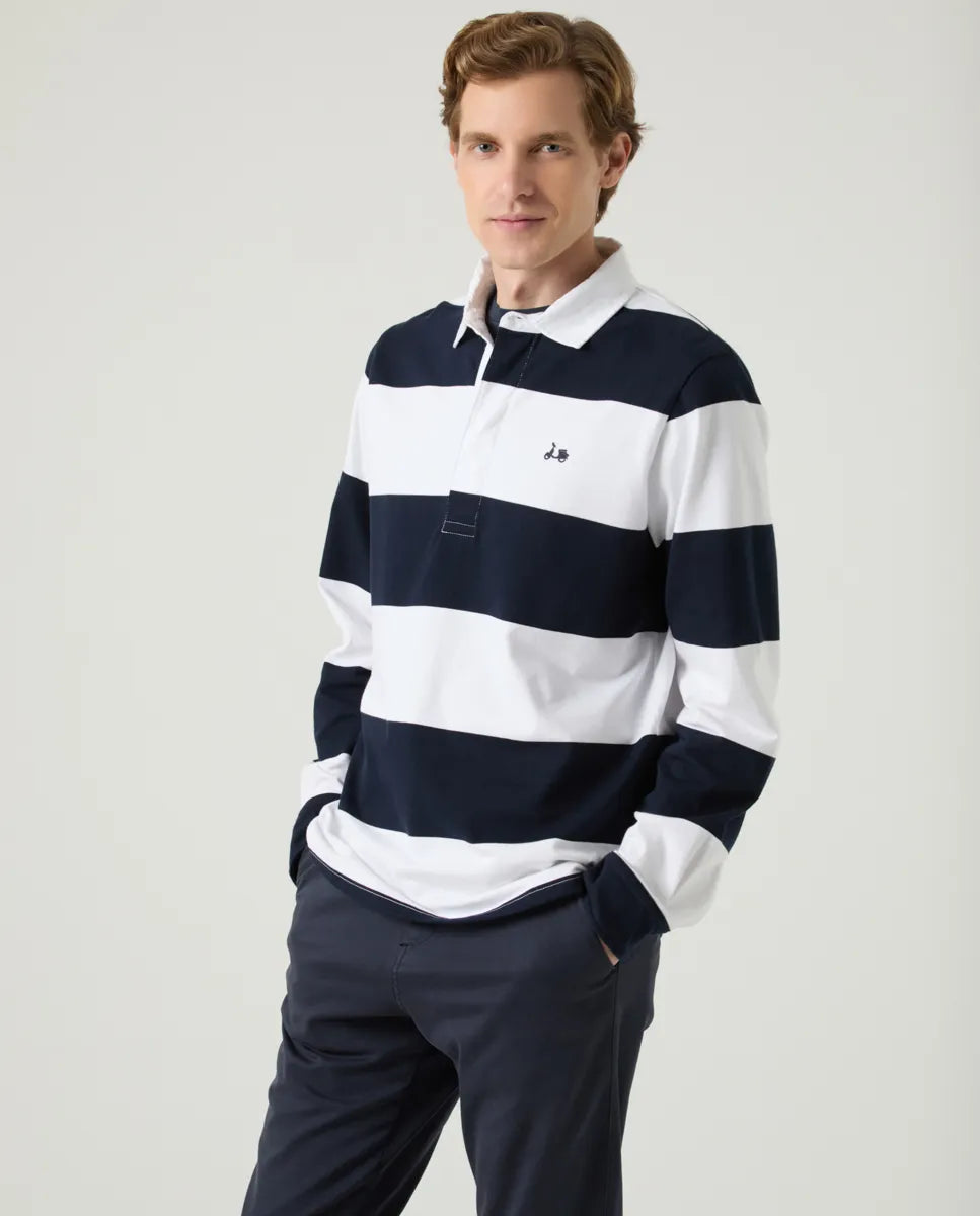 Polo James Stripes Marino | SCOTTA