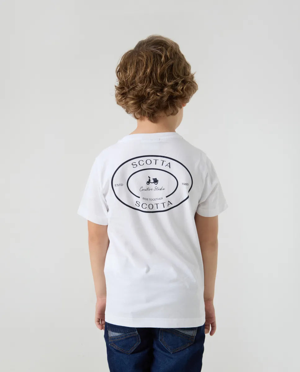 Camiseta Niño Logo Espalda Blanco | SCOTTA