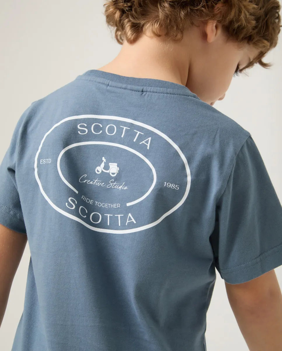 Camiseta Niño Logo Espalda Marino | SCOTTA