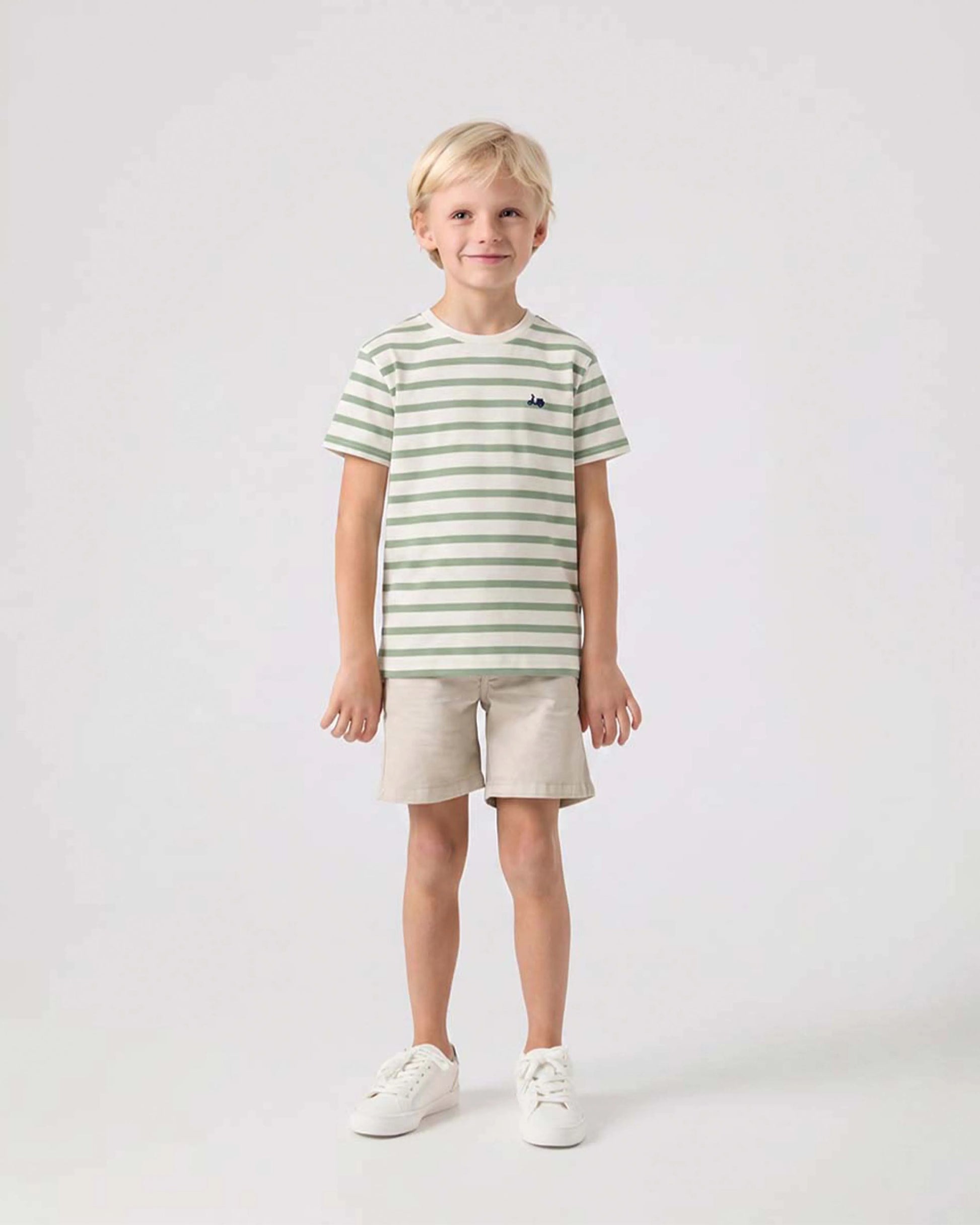 Camiseta niño rayas khaki | SCOTTA