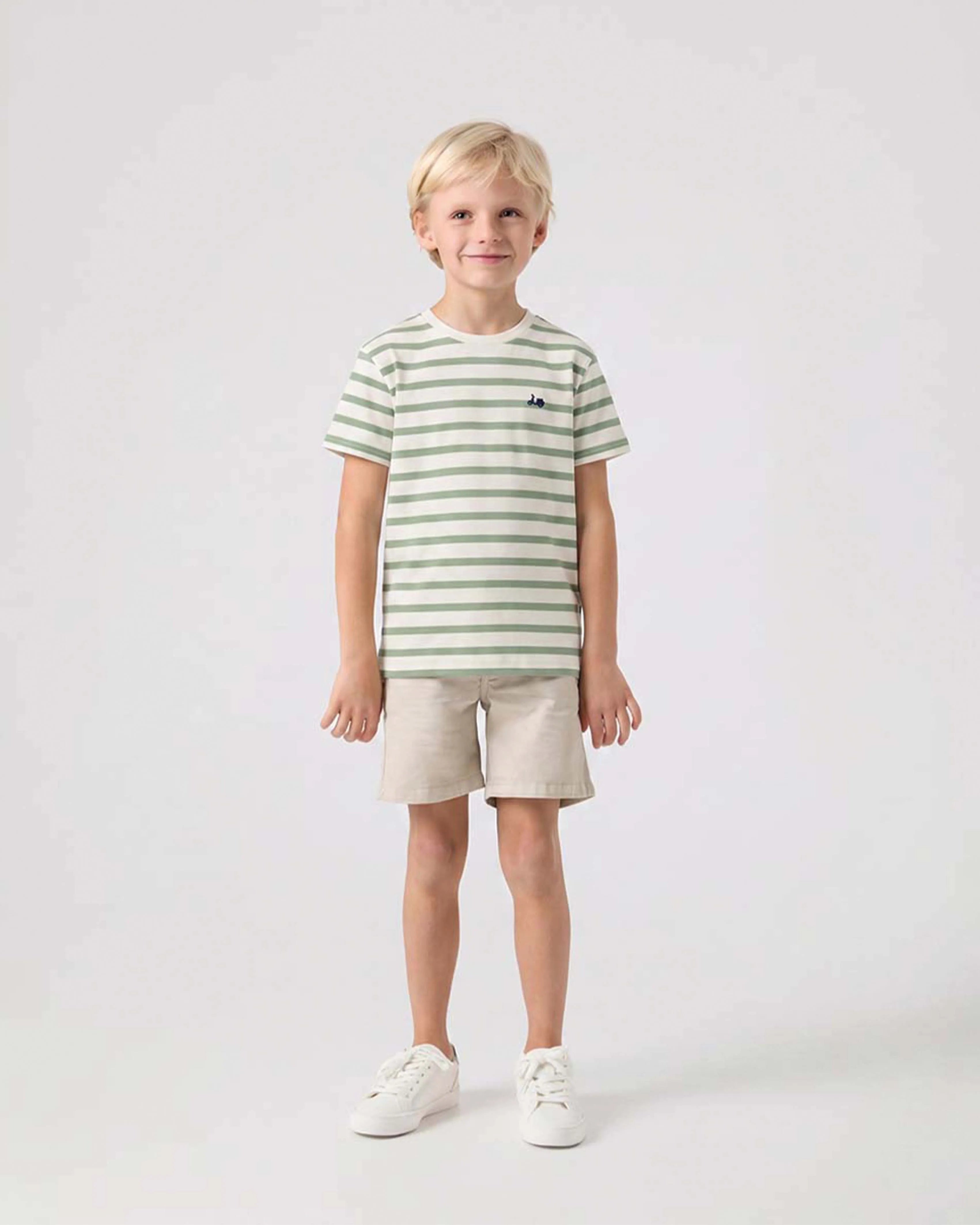 Camiseta niño rayas khaki | SCOTTA