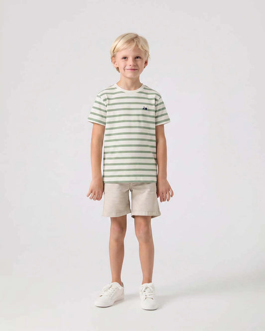 Camiseta niño rayas khaki | SCOTTA