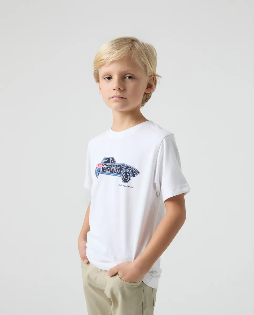 Camiseta Niño Car Blanco | SCOTTA