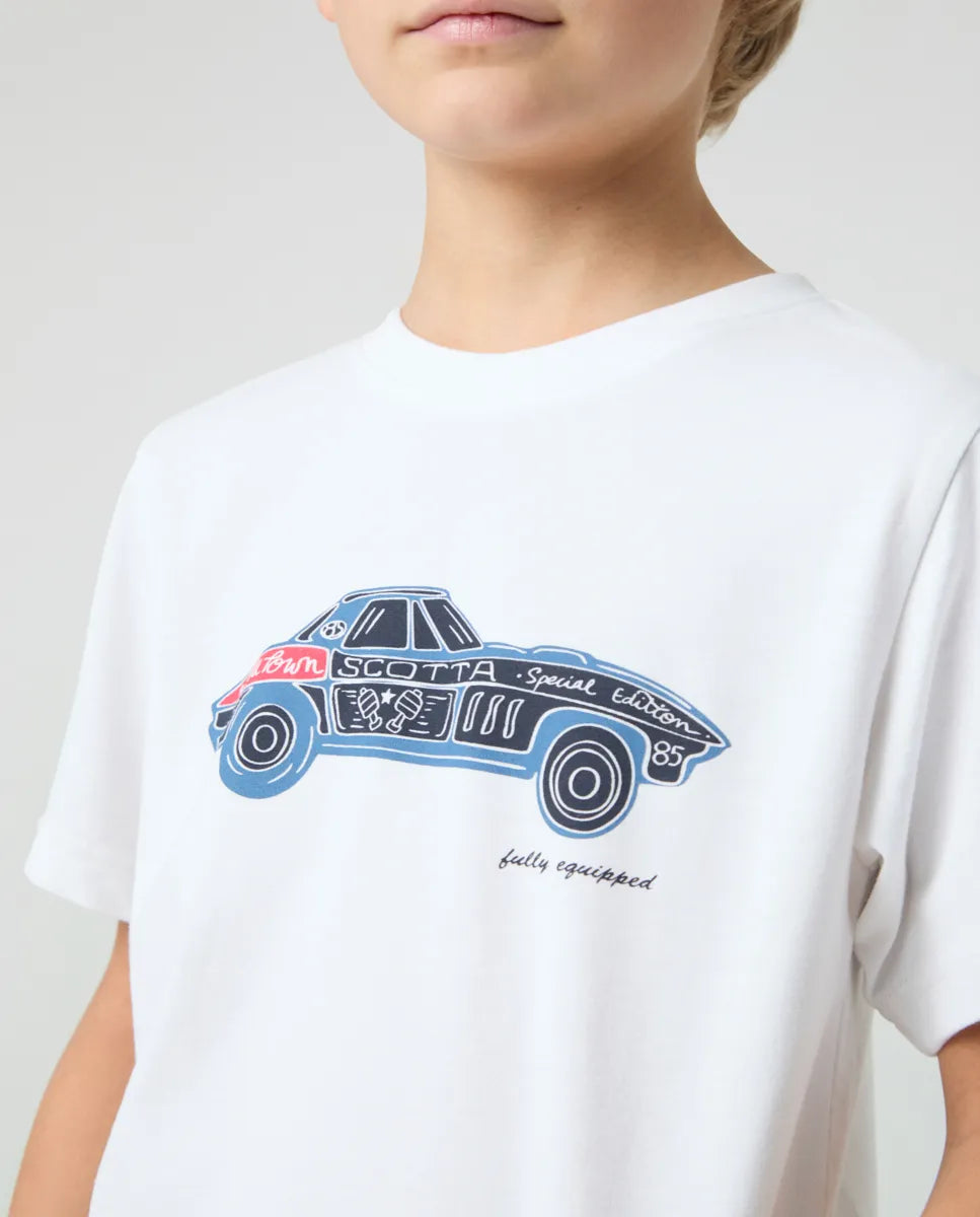 Camiseta Niño Car Blanco | SCOTTA