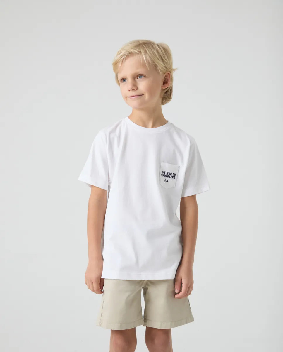 Camiseta Niño Animal Pocket Blanco | SCOTTA