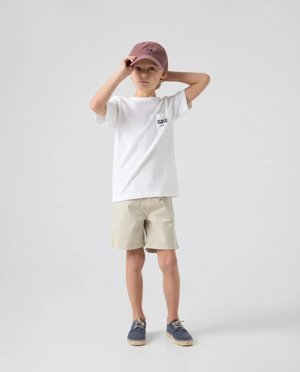 Camiseta Niño Animal Pocket Blanco | SCOTTA