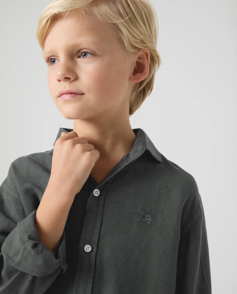 Camisa niño lissome li-co verde botella | SCOTTA