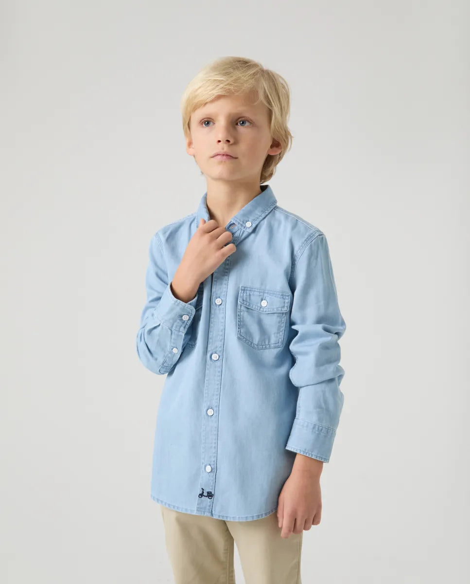 Camisa Niño Pockets Denim | SCOTTA