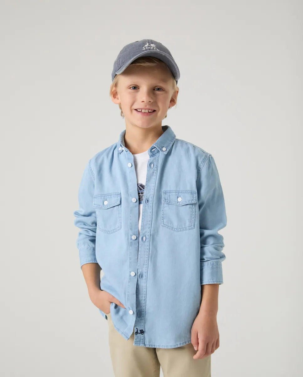 Camisa Niño Pockets Denim | SCOTTA