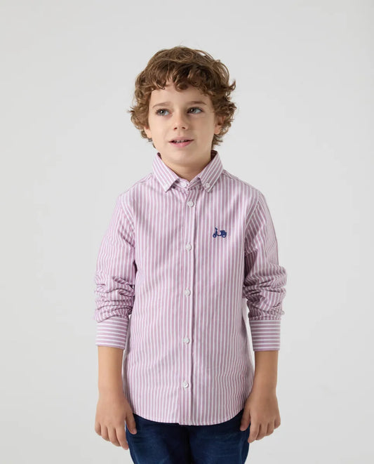 Camisa Niño Oxford Rayas Malva | SCOTTA
