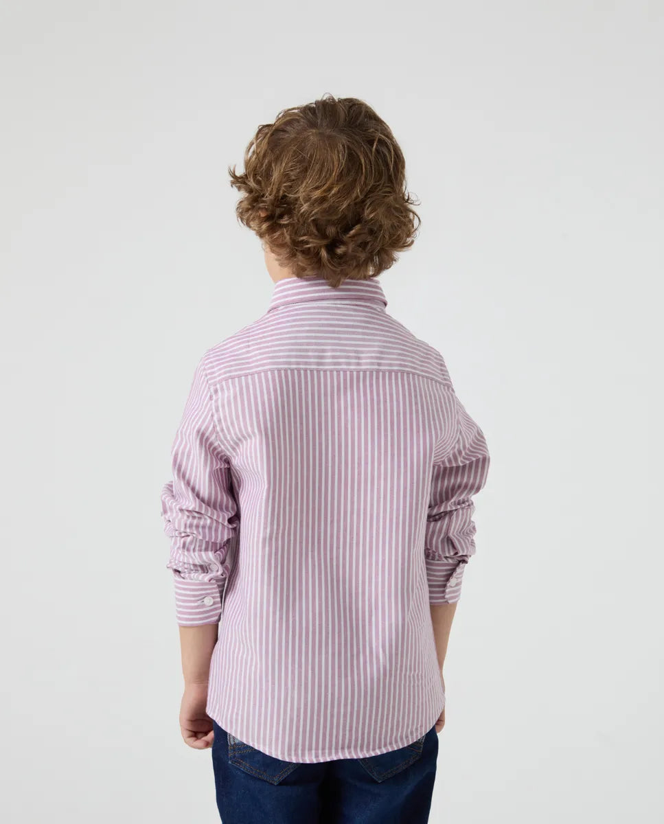 Camisa Niño Oxford Rayas Malva | SCOTTA
