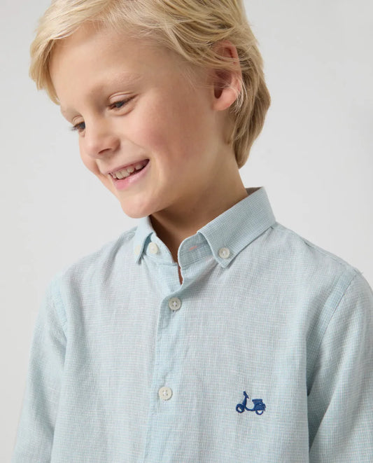 Camisa niño gallo li-co verde agua | SCOTTA