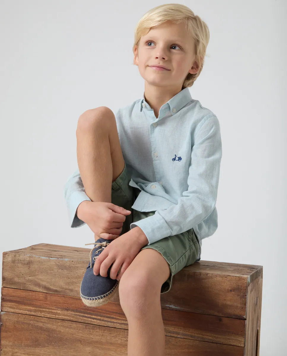 Camisa niño gallo li-co verde agua | SCOTTA
