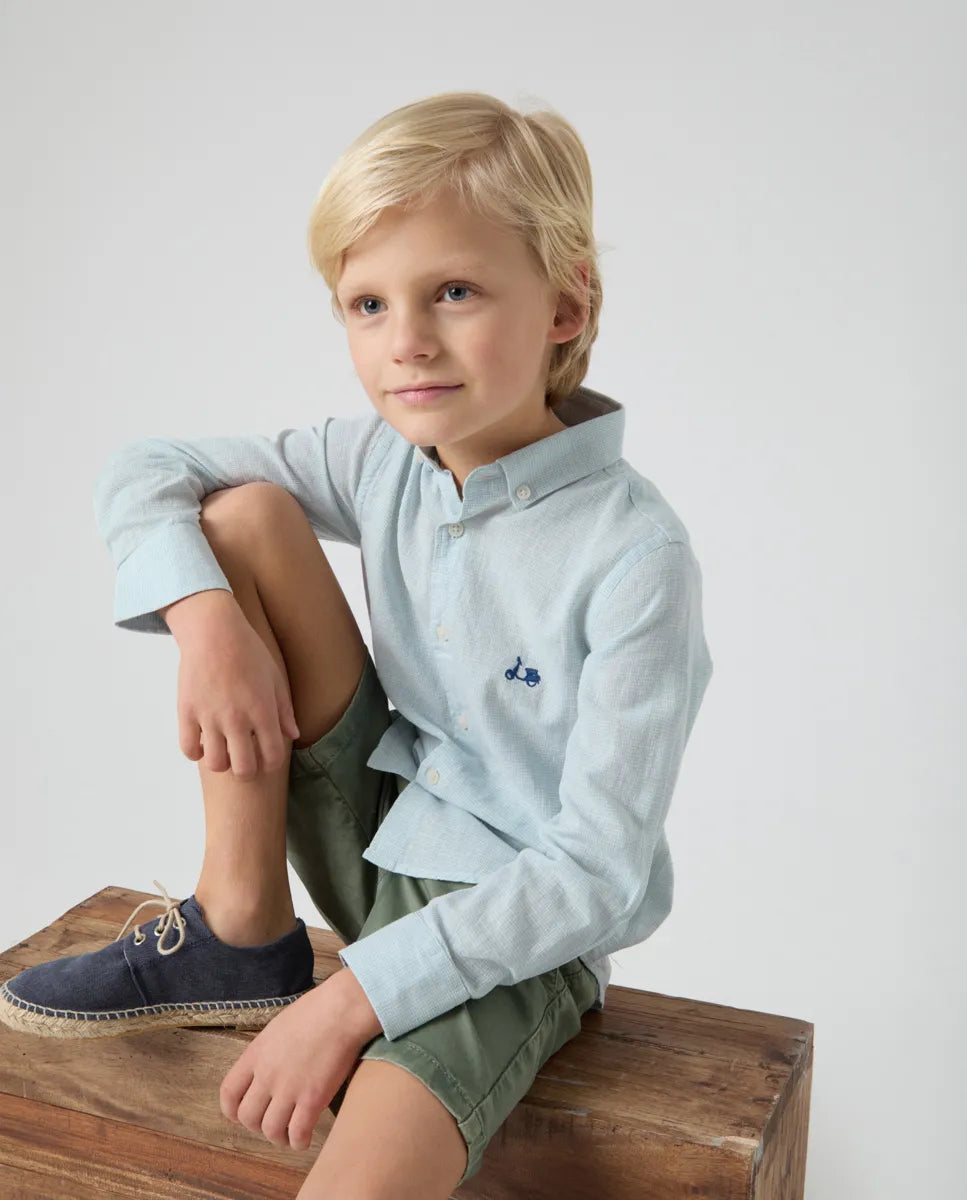 Camisa niño gallo li-co verde agua | SCOTTA
