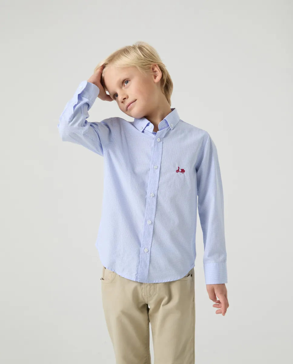 Camisa Niño Vichy Celeste | SCOTTA