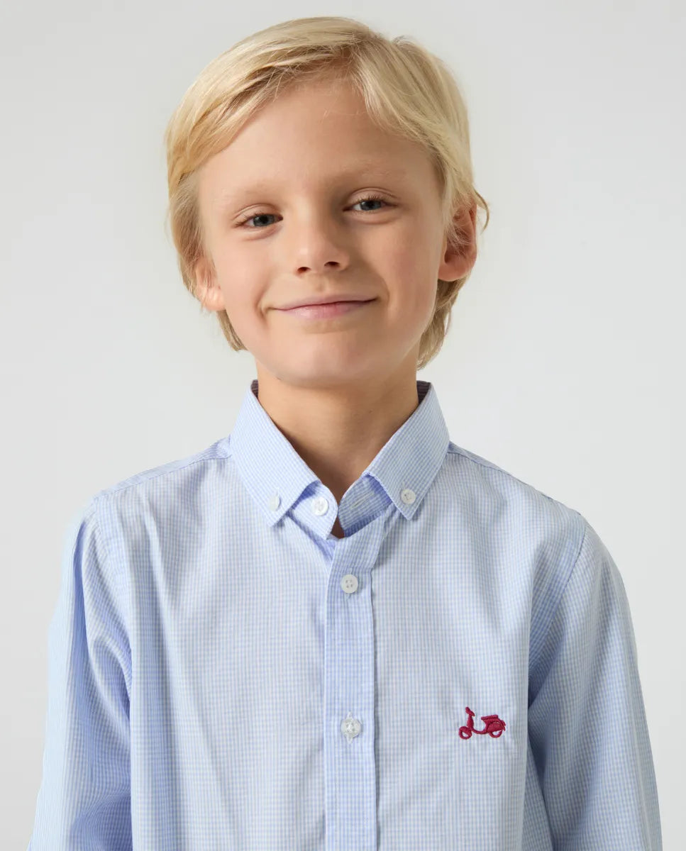 Camisa Niño Vichy Celeste | SCOTTA