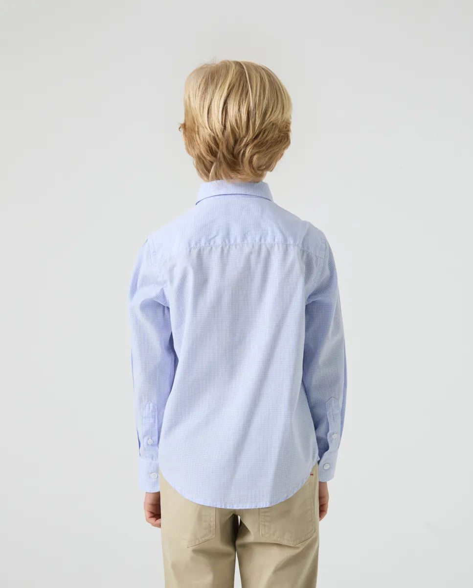 Camisa Niño Vichy Celeste | SCOTTA