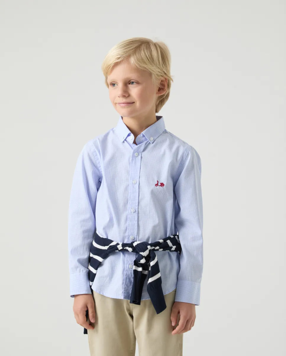 Camisa Niño Vichy Celeste | SCOTTA