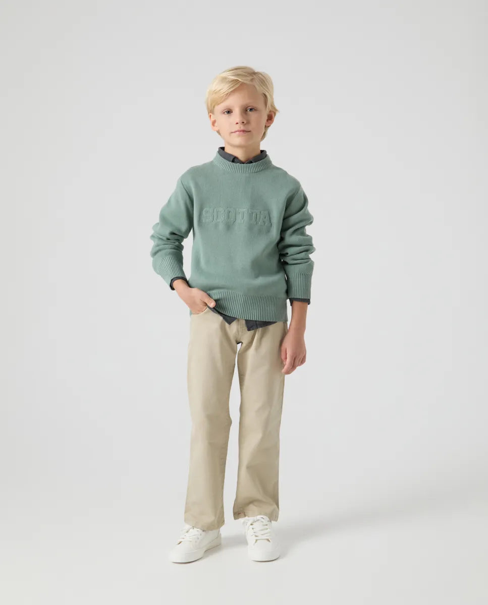 Jersey Niño Scotta Verde Grisaceo | SCOTTA