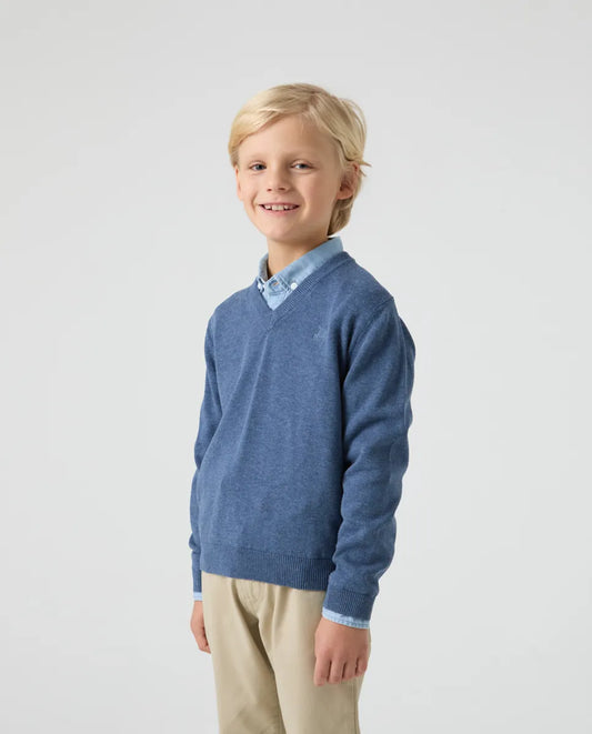 Jersey Niño Classic V Neck Cotton Denim | SCOTTA