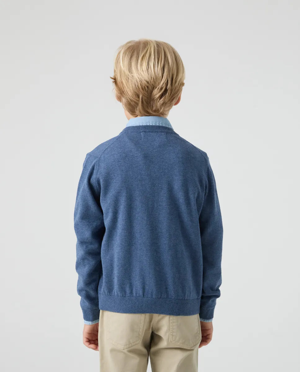 Jersey Niño Classic V Neck Cotton Denim | SCOTTA