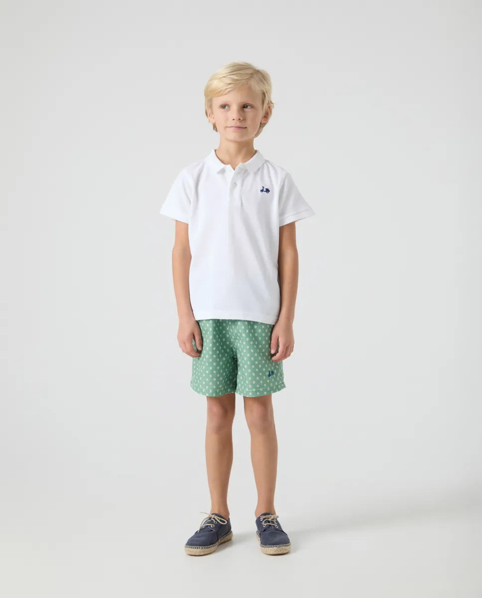 Polo Niño Logo Stitch Blanco | SCOTTA