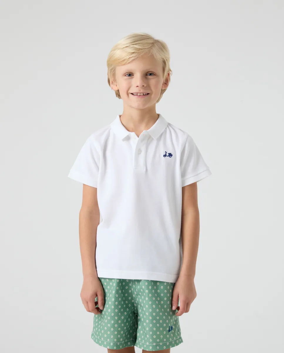 Polo Niño Logo Stitch Blanco | SCOTTA