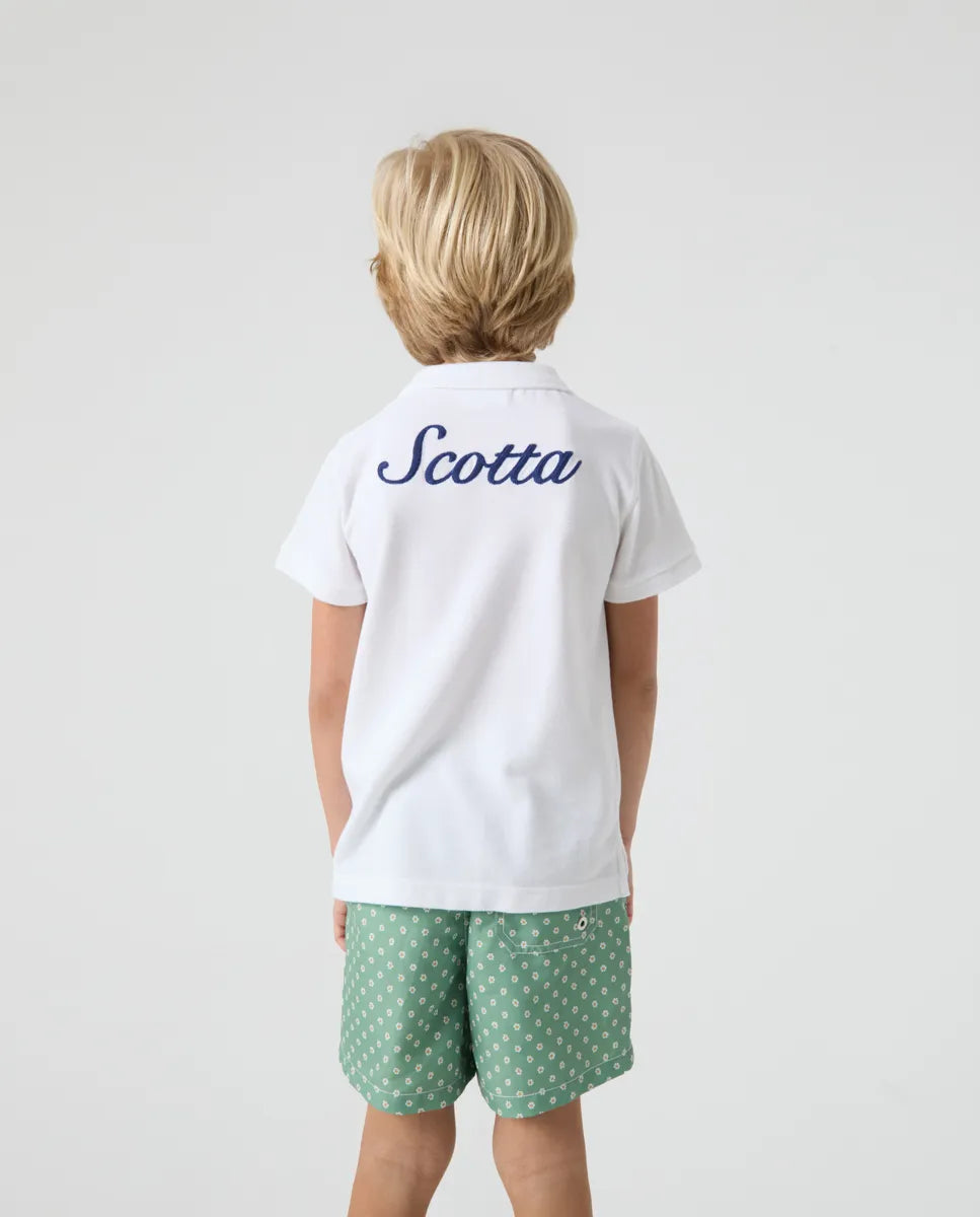 Polo Niño Logo Stitch Blanco | SCOTTA