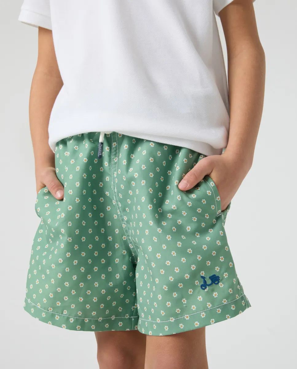 Bañador niño flowers classic khaki | SCOTTA