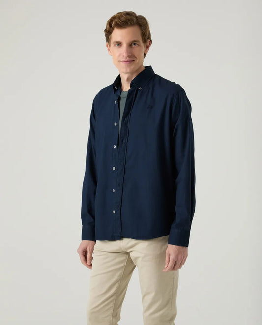 Camisa estructura pinpoint marino | SCOTTA