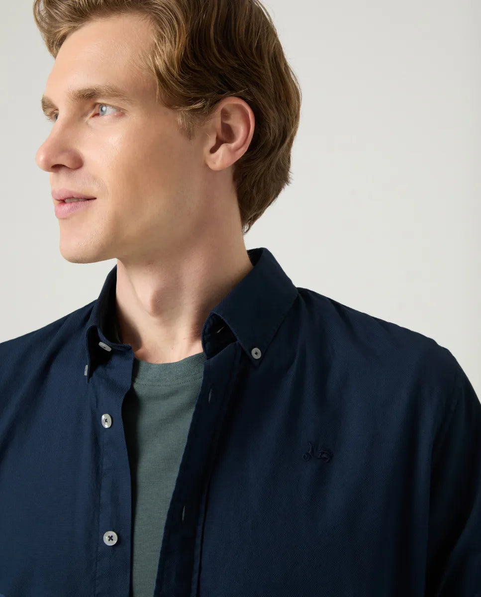 Camisa estructura pinpoint marino | SCOTTA