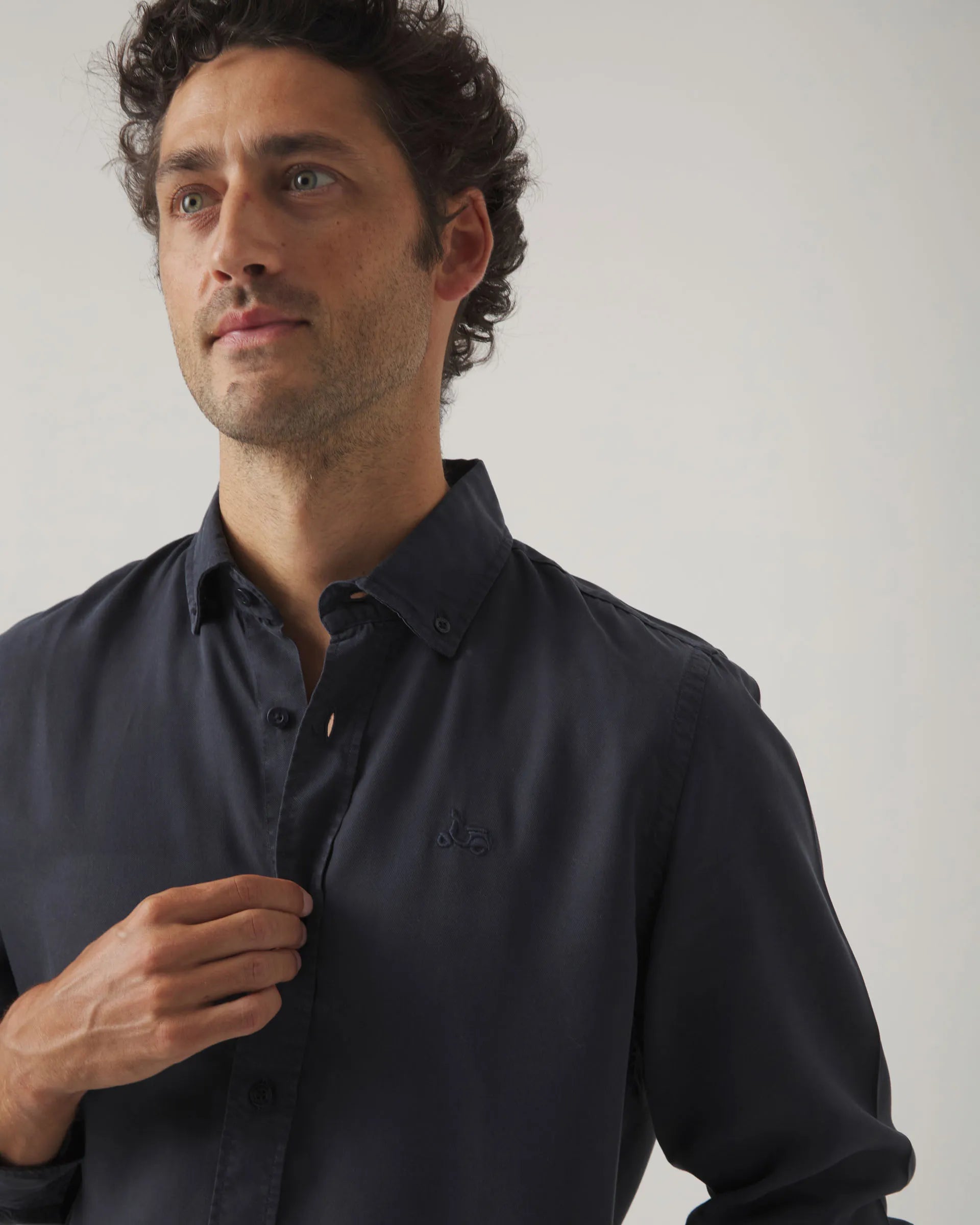 Camisa Forest Tencel Marino | SCOTTA