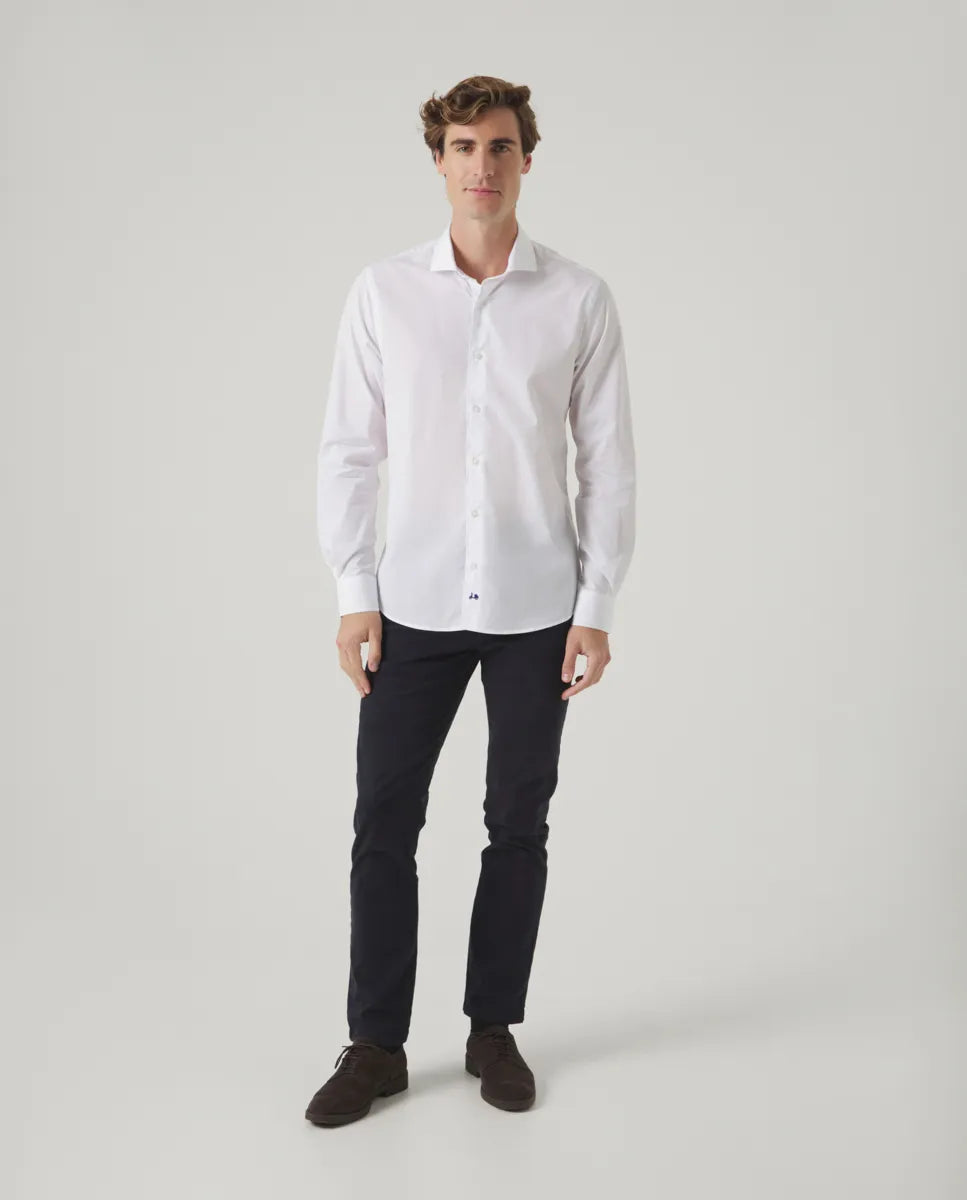 Camisa Classic Pinzas Organic Blanco | SCOTTA