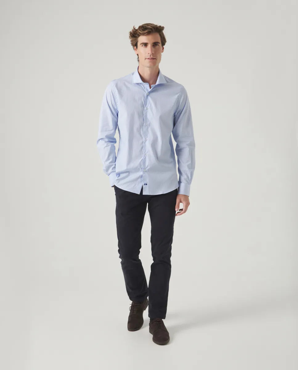 Camisa Classic pinzas stripes azulón | SCOTTA