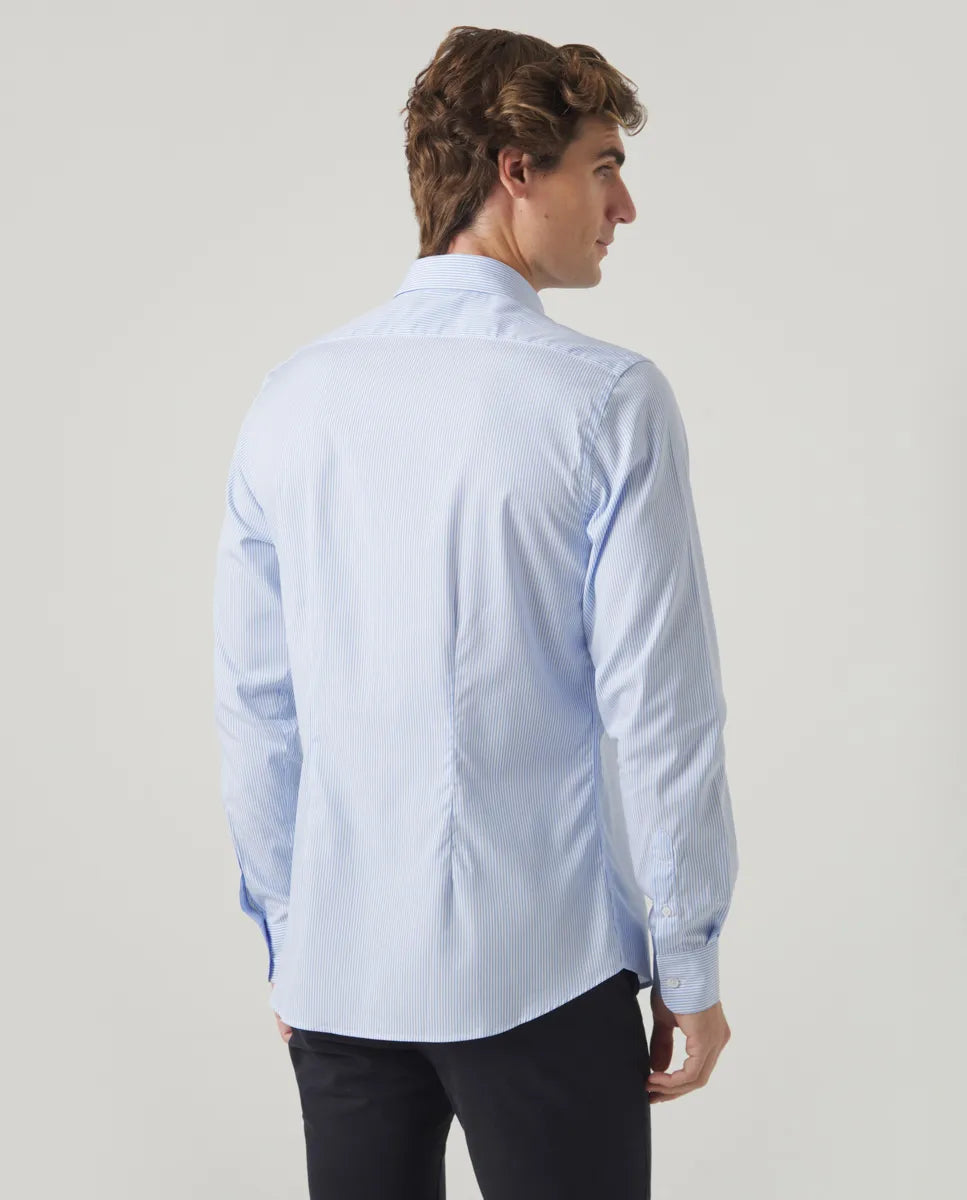 Camisa Classic pinzas stripes azulón | SCOTTA