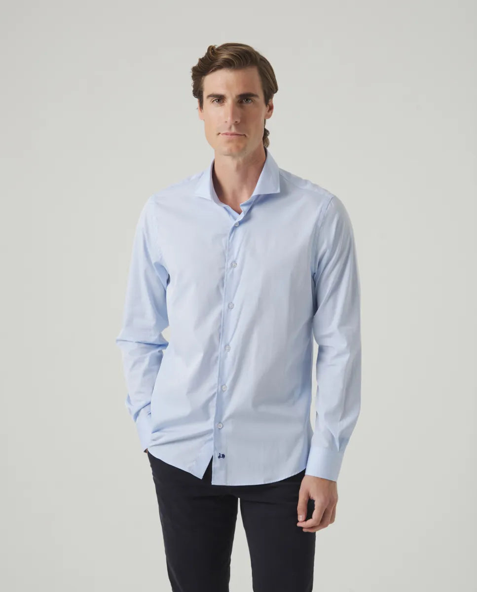 Camisa Classic pinzas Organic Celeste | SCOTTA