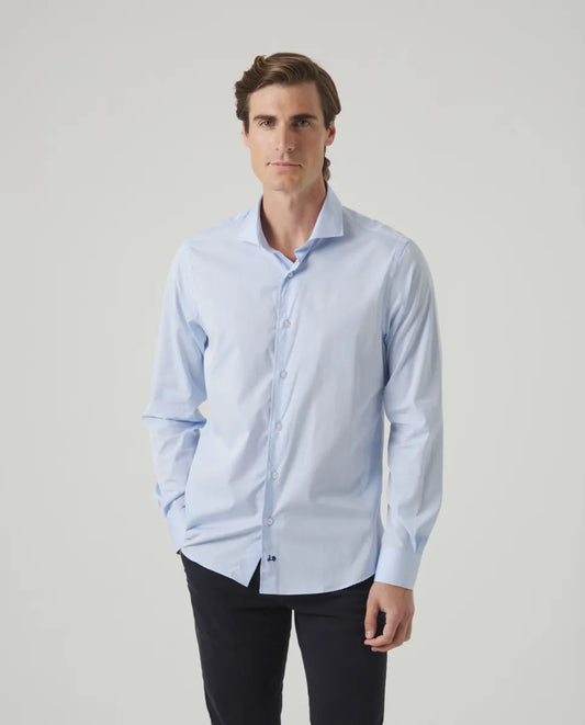 Camisa Classic pinzas Organic Celeste | SCOTTA