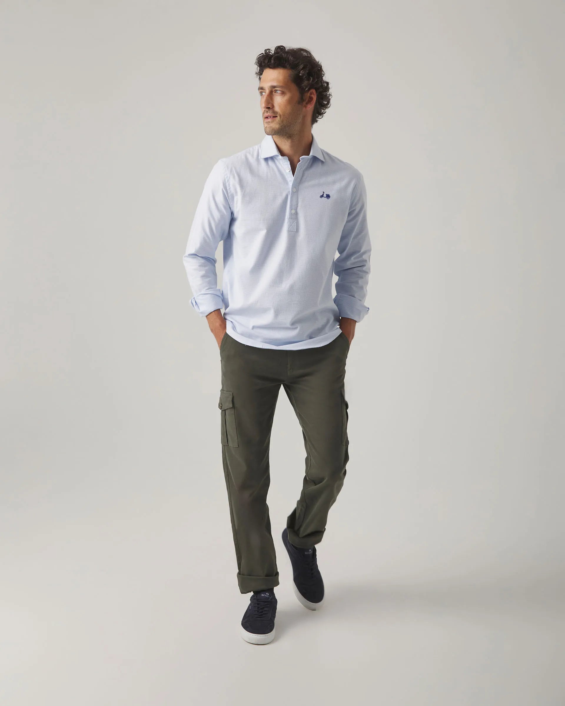 Camisa polera gallo celeste | SCOTTA