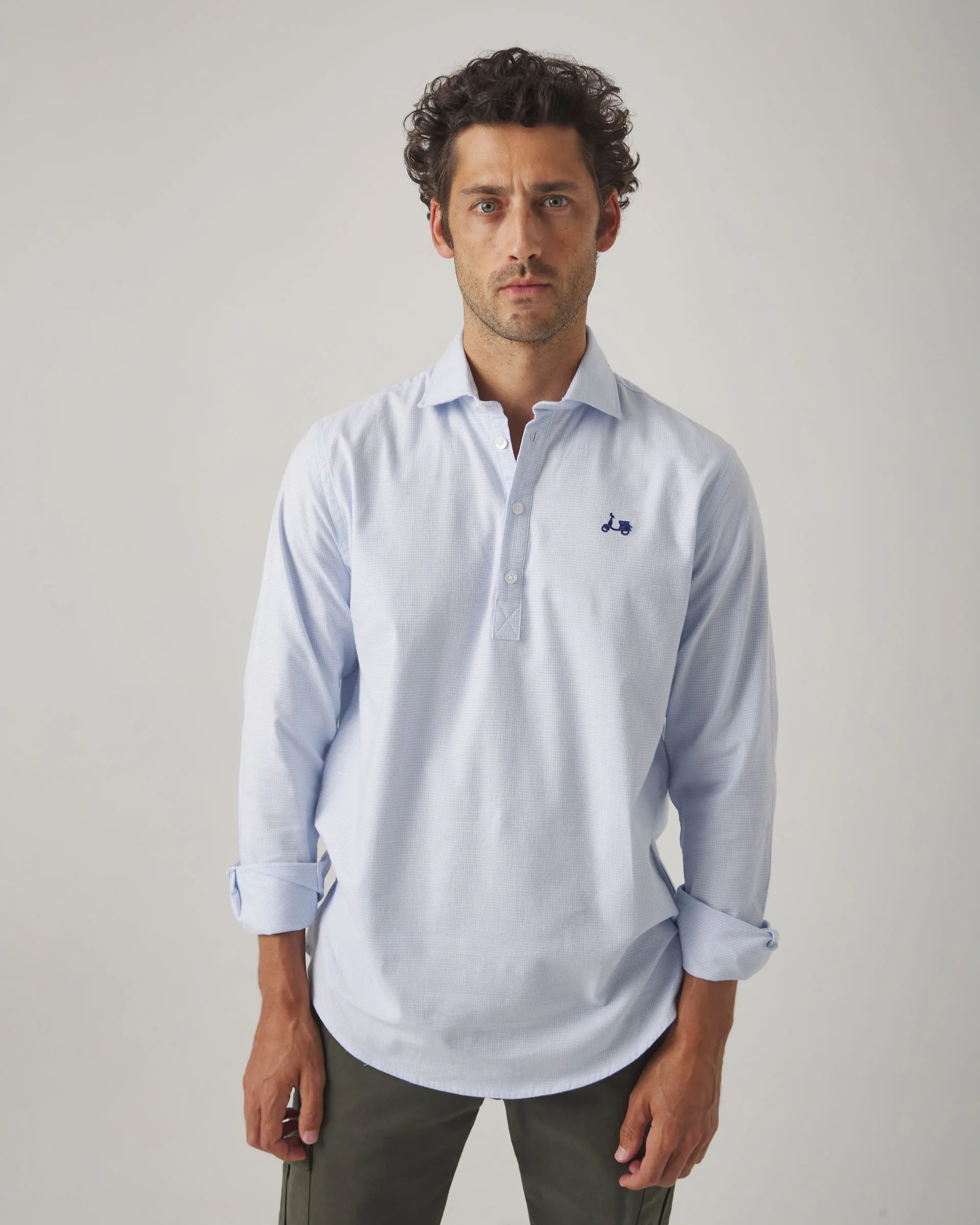 Camisa polera gallo celeste | SCOTTA