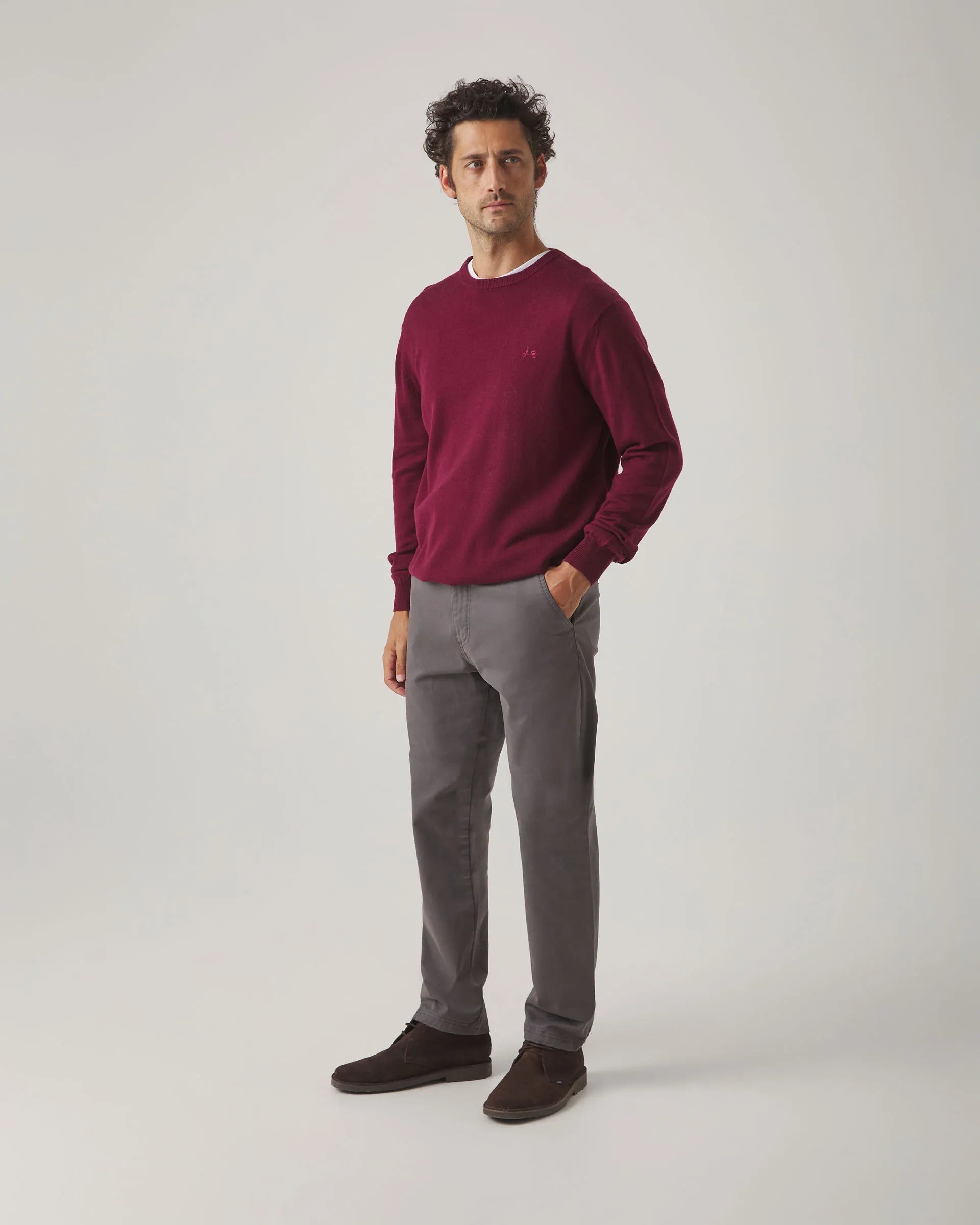 Jersey Crew Neck Merino Burdeos | SCOTTA
