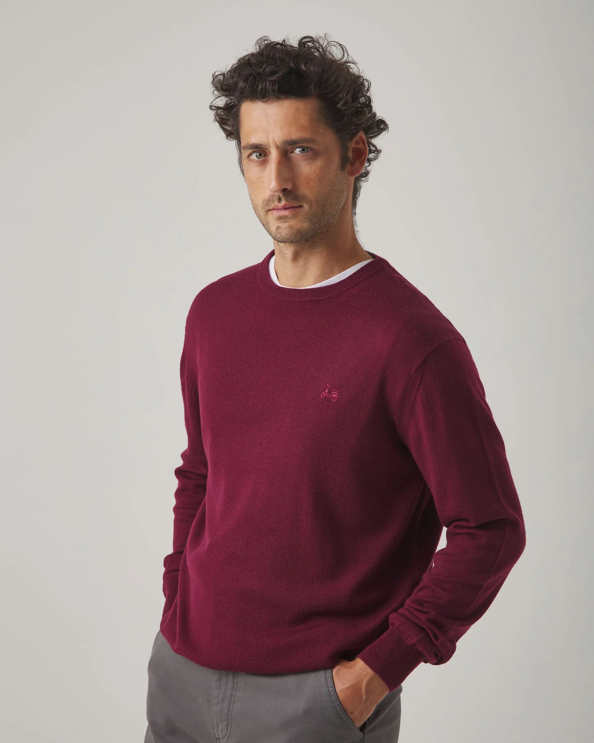 Jersey Crew Neck Merino Burdeos | SCOTTA