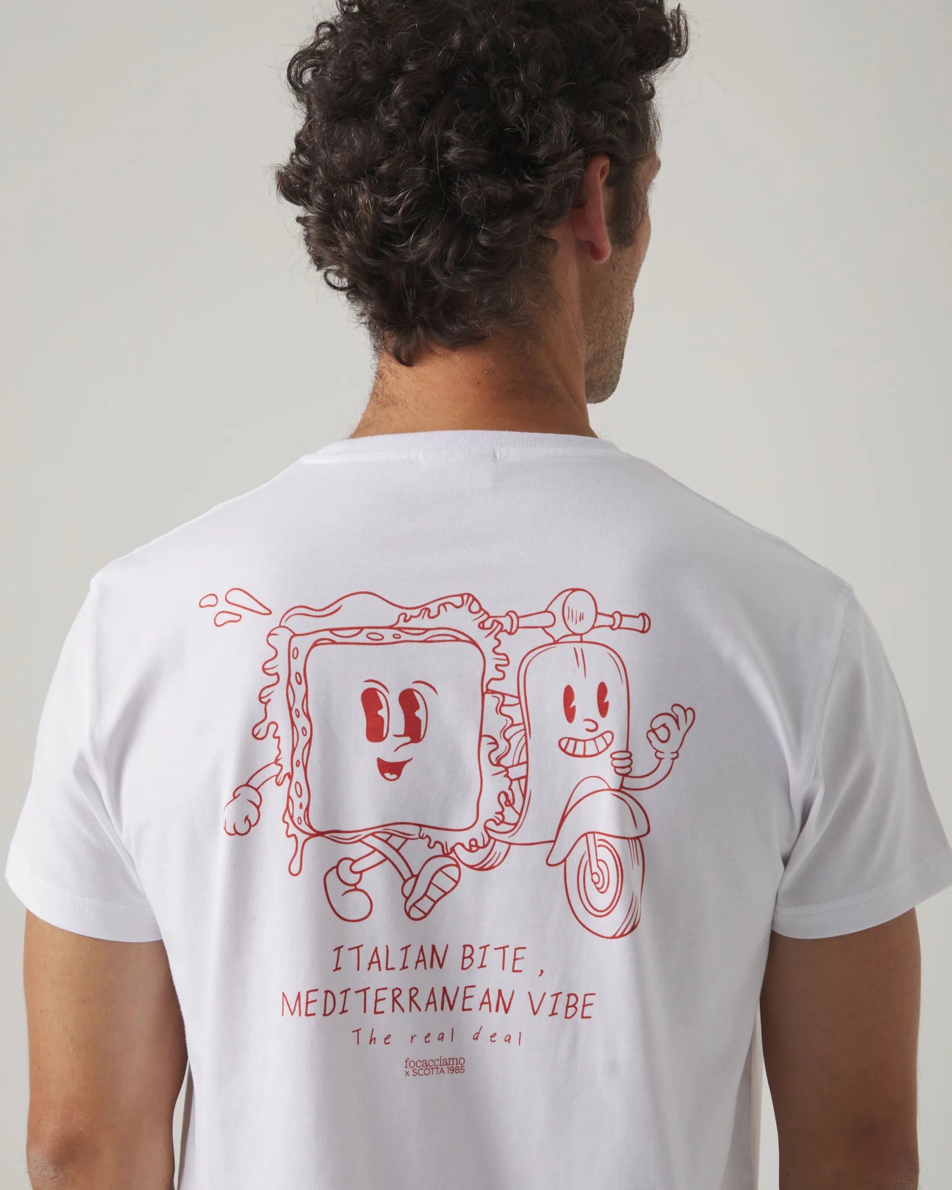 Camiseta blanca colaboración x Focacciamo | SCOTTA