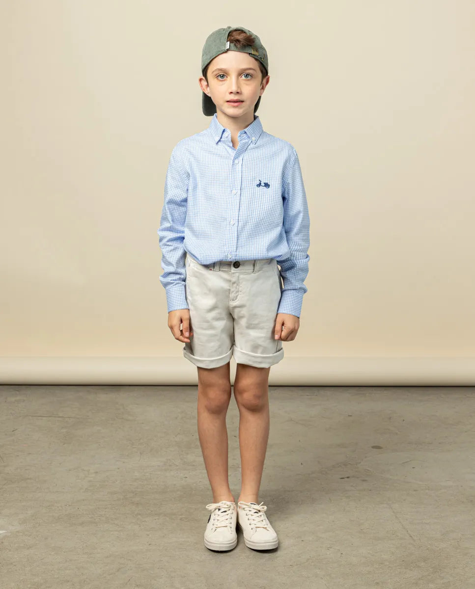 Camisa niño vichy celeste | SCOTTA