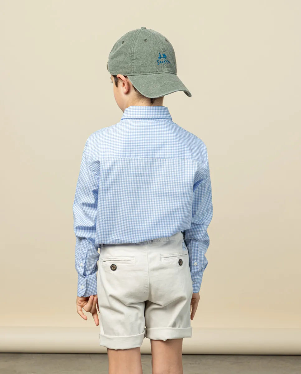 Camisa niño vichy celeste | SCOTTA