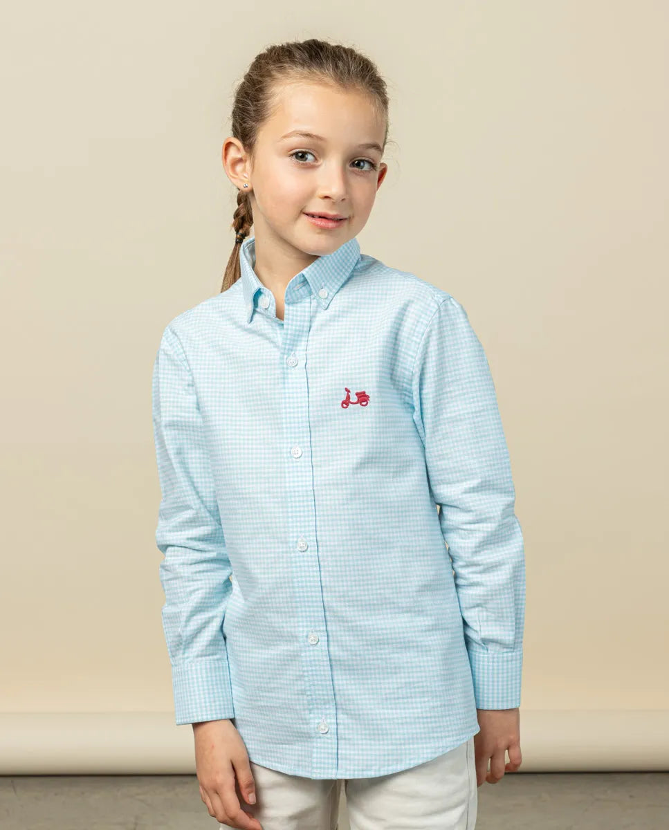 Camisa niño Vichy verde agua | SCOTTA