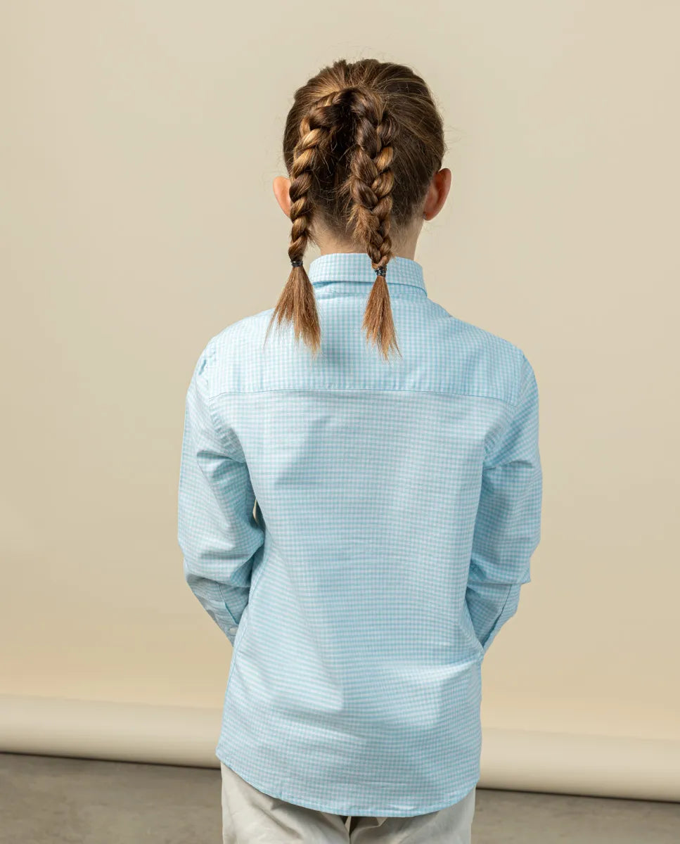 Camisa niño Vichy verde agua | SCOTTA