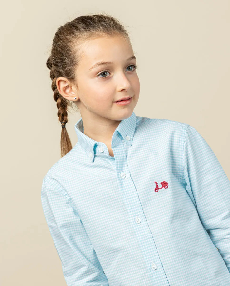 Camisa niño Vichy verde agua | SCOTTA