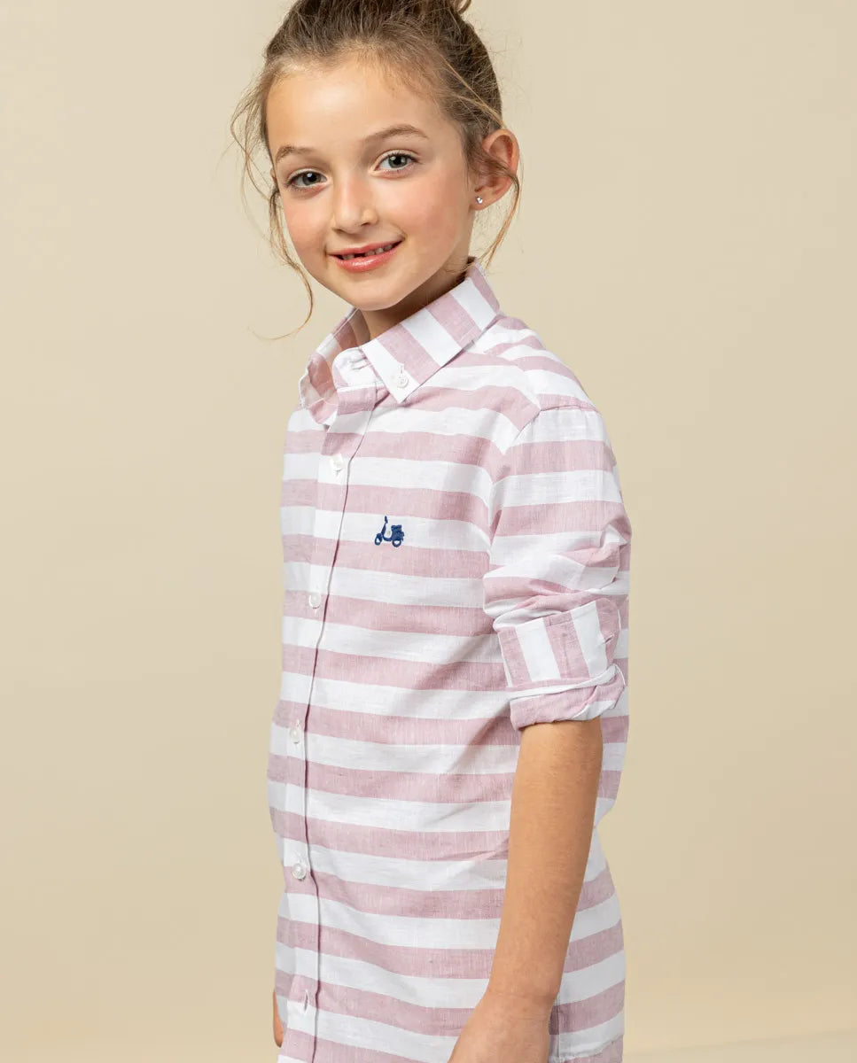 Camisa niño raya sea burdeos | SCOTTA